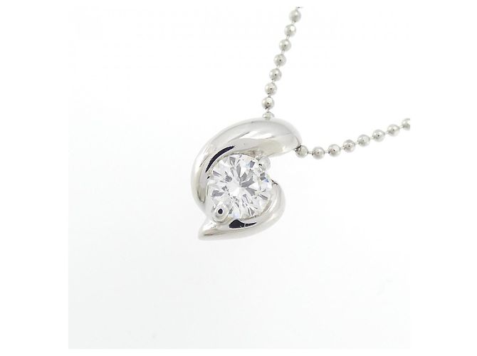 Autre Marque Platin-Diamant-Halskette Silber - Ansicht 3