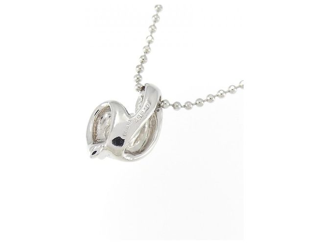 Autre Marque Platin-Diamant-Halskette Silber - Ansicht 4