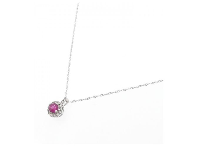 Autre Marque Collana in diamante e rubino K18WG Rosso - vista 2