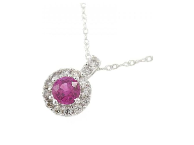 Autre Marque Collana in diamante e rubino K18WG Rosso - vista 3