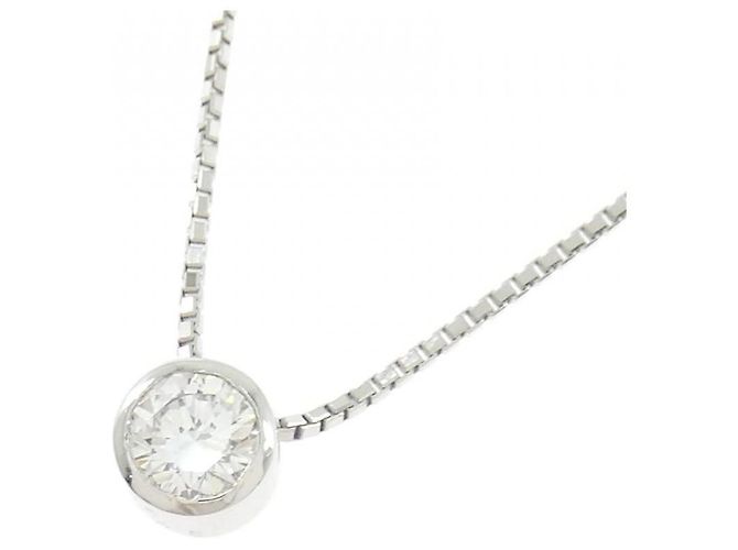 Autre Marque Platin-Diamant-Halskette Silber - Ansicht 3