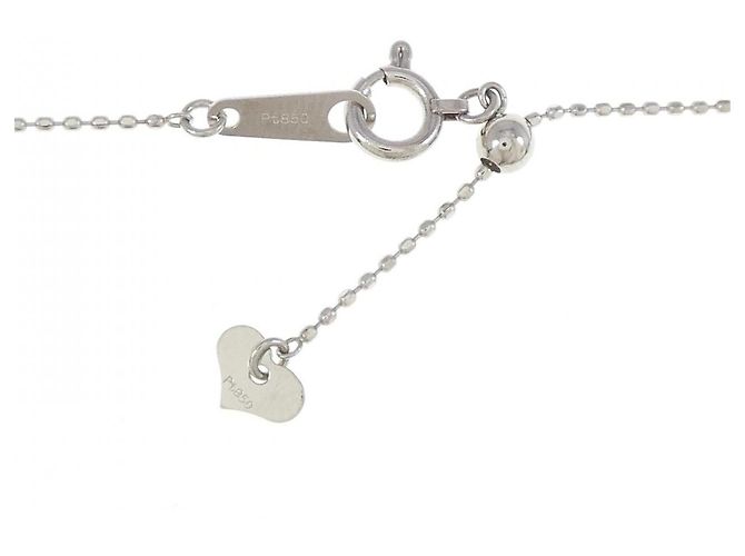 Autre Marque Platin-Diamant-Halskette Silber - Ansicht 5