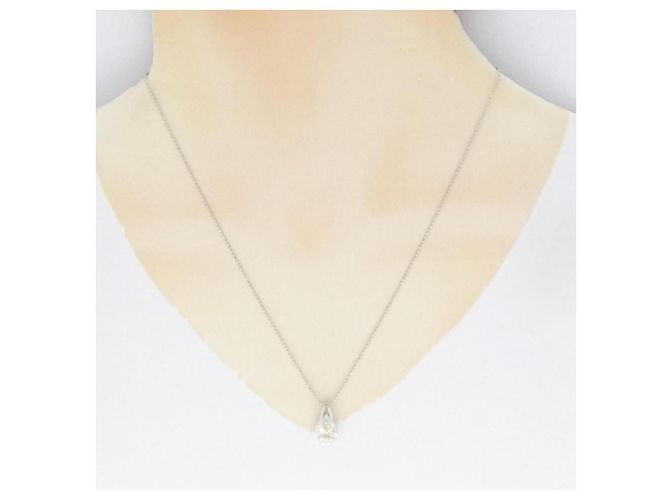 Autre Marque Platin-Diamant-Halskette Silber - Ansicht 6