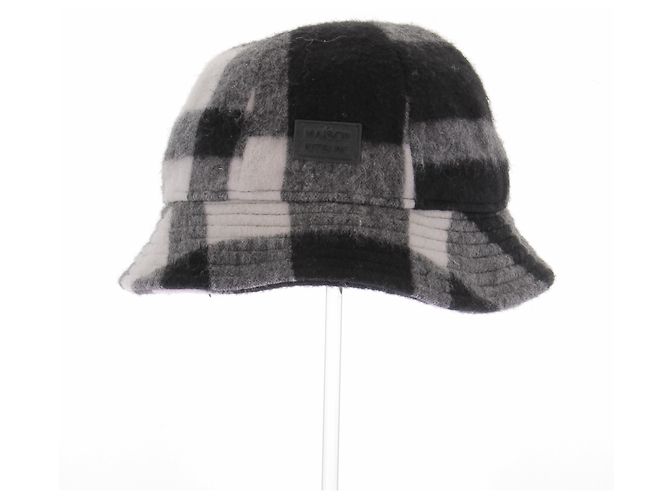 Autre Marque Cappello Bob a quadri MAISON KITSUNE nero in lana - vista 2