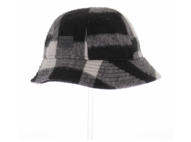 Autre Marque Cappello Bob a quadri MAISON KITSUNE nero in lana - vista 3