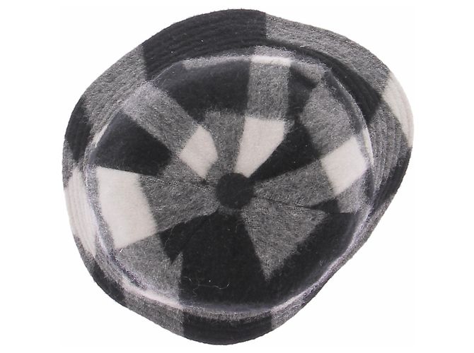 Autre Marque Cappello Bob a quadri MAISON KITSUNE nero in lana - vista 6