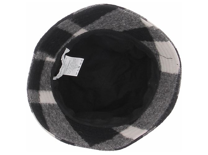 Autre Marque Cappello Bob a quadri MAISON KITSUNE nero in lana - vista 7