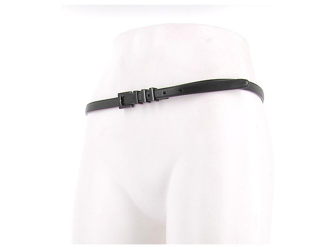 Saint Laurent Cinturón negro de cuero - vista 2