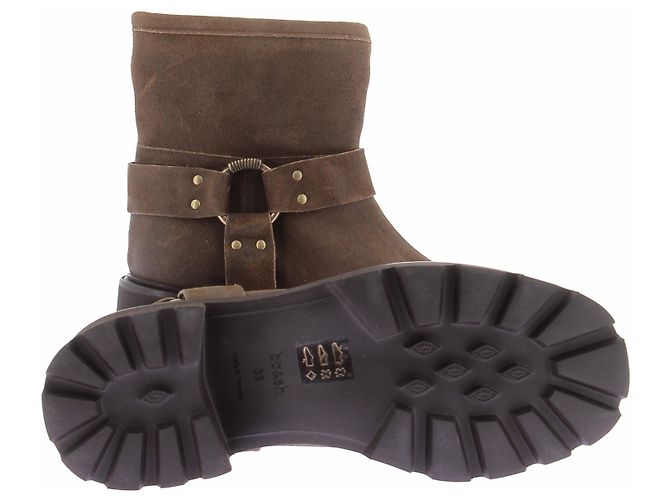 Ba&Sh Botas marrones de cuero Castaño - vista 7