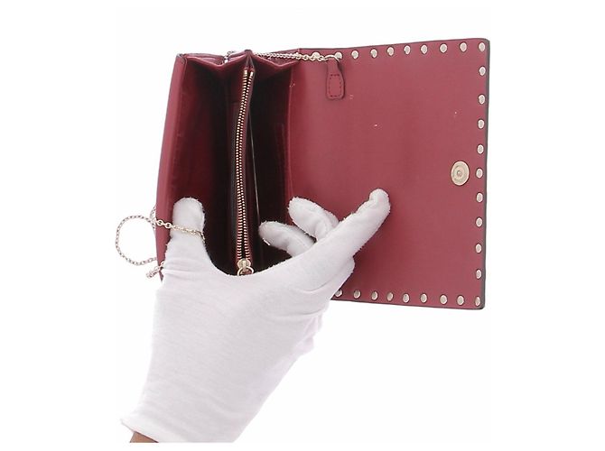 Valentino Garavani Mini pochette rossa in pelle Rosso - vista 6