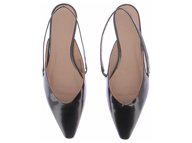 Hugo Boss Slingback de cuero charol negro - vista 6