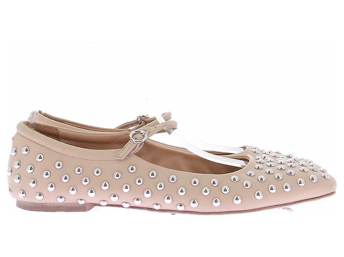 Aeyde Ballerine nude con borchie in pelle Beige - vista 2