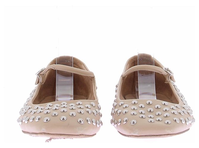 Aeyde Ballerine nude con borchie in pelle Beige - vista 4