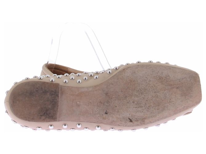 Aeyde Ballerine nude con borchie in pelle Beige - vista 7