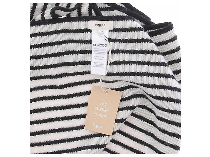 Suncoo Foulard triangular rayado en lana Blanco - vista 3