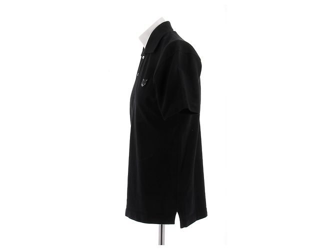 Autre Marque Polo in cotone nera MAISON KITSUNE Nero - vista 4