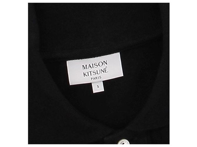Autre Marque Polo in cotone nera MAISON KITSUNE Nero - vista 5