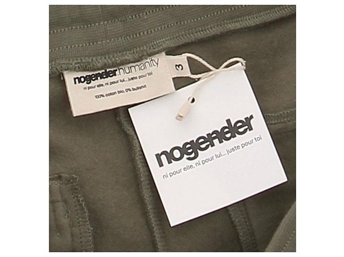 Autre Marque Pantalones de jogging verdes de algodón Caqui - vista 5