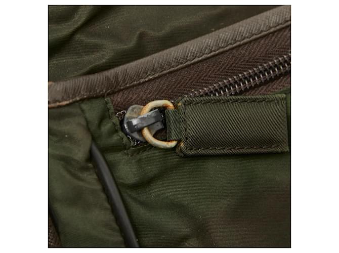 Borsa Messenger Prada Tessuto Marrone Verde Cachi - vista 10