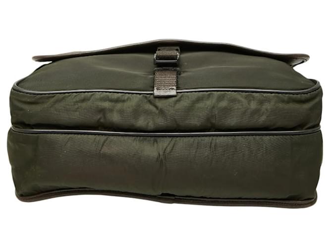 Borsa Messenger Prada Tessuto Marrone Verde Cachi - vista 3