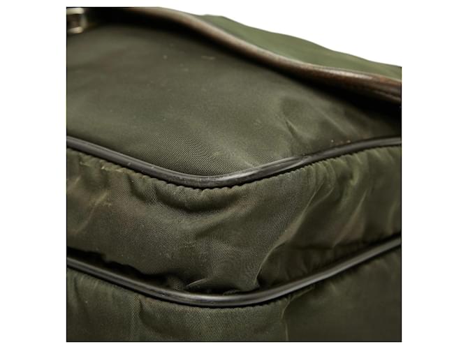 Borsa Messenger Prada Tessuto Marrone Verde Cachi - vista 4