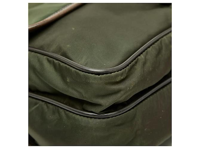 Borsa Messenger Prada Tessuto Marrone Verde Cachi - vista 5