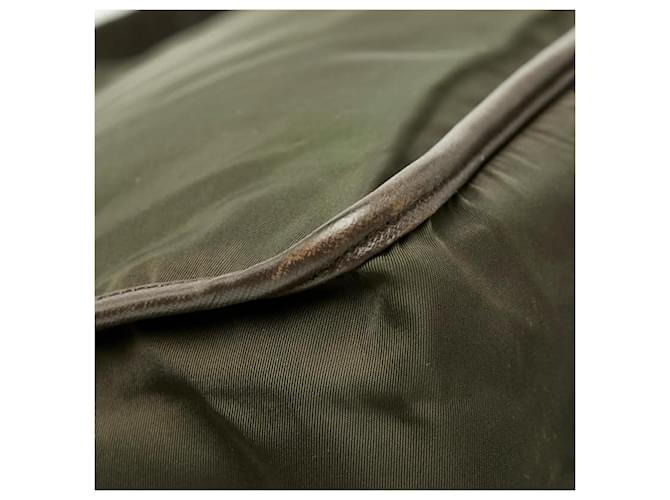 Borsa Messenger Prada Tessuto Marrone Verde Cachi - vista 7