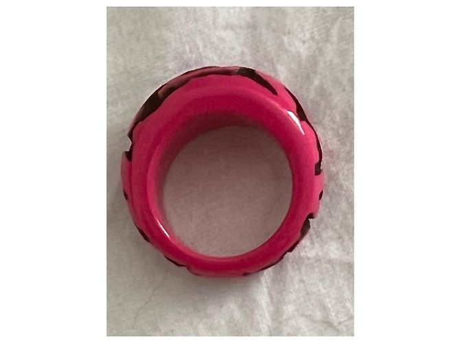 Louis Vuitton Ring aus rosa Harz Größe 56 Pink - Ansicht 6