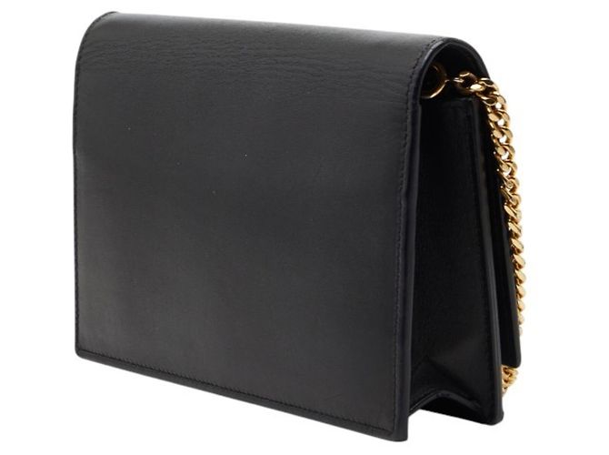 Borsa a spalla con catena e logo YSL con frange Saint Laurent Nero - vista 2