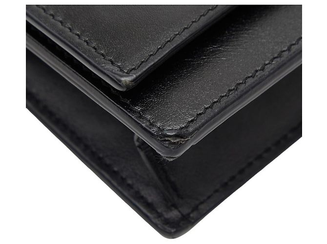 Borsa a spalla con catena e logo YSL con frange Saint Laurent Nero - vista 6