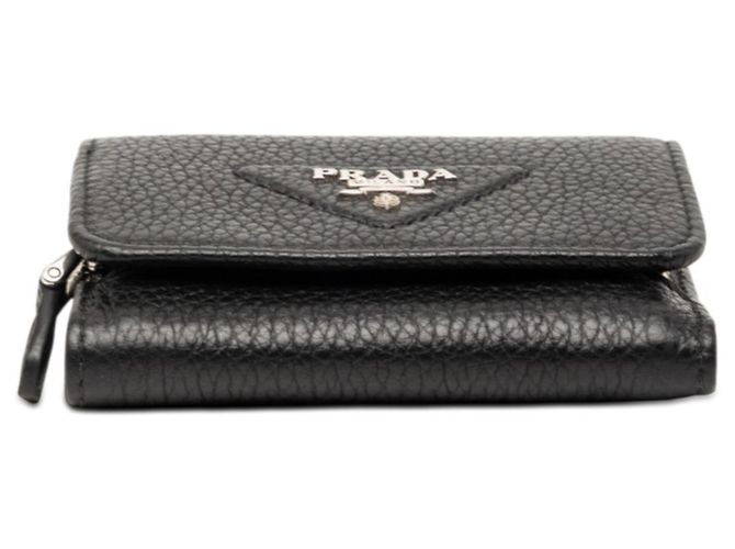 Prada Tri-Fold Wallet in Black Vitello Daino Leather - view 3