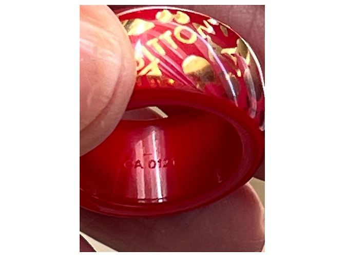 Louis Vuitton Inclusion Ring Rot und Gold Größe 56 - Ansicht 10