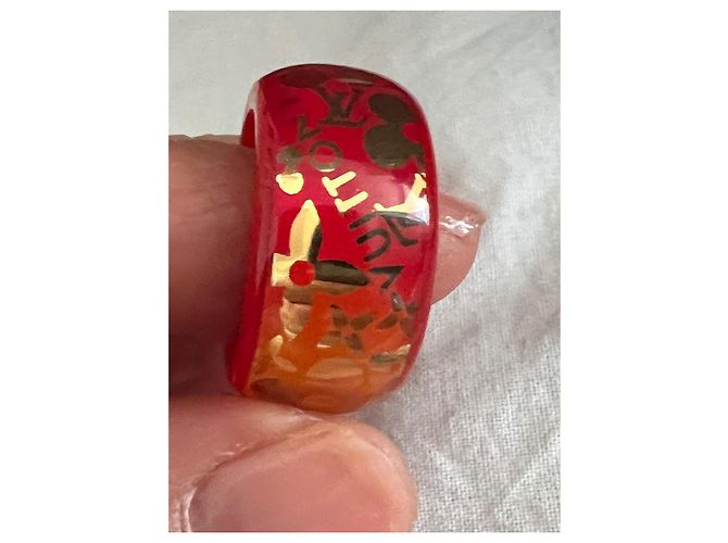 Louis Vuitton Inclusion Ring Rot und Gold Größe 56 - Ansicht 3