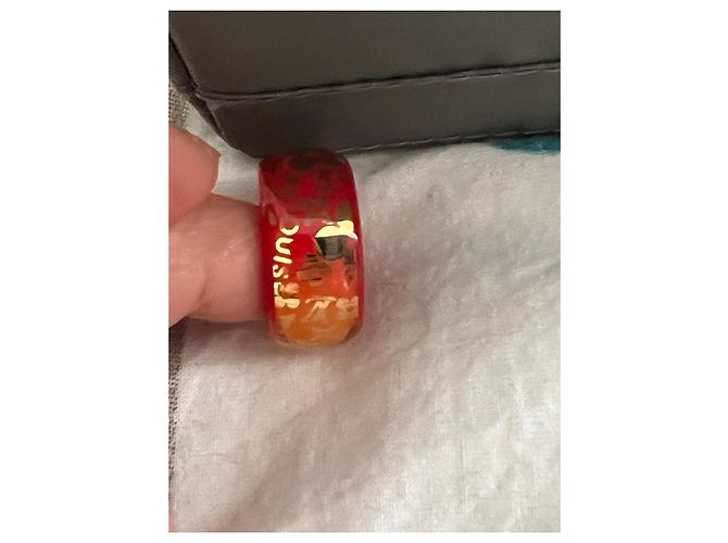 Louis Vuitton Inclusion Ring Rot und Gold Größe 56 - Ansicht 5