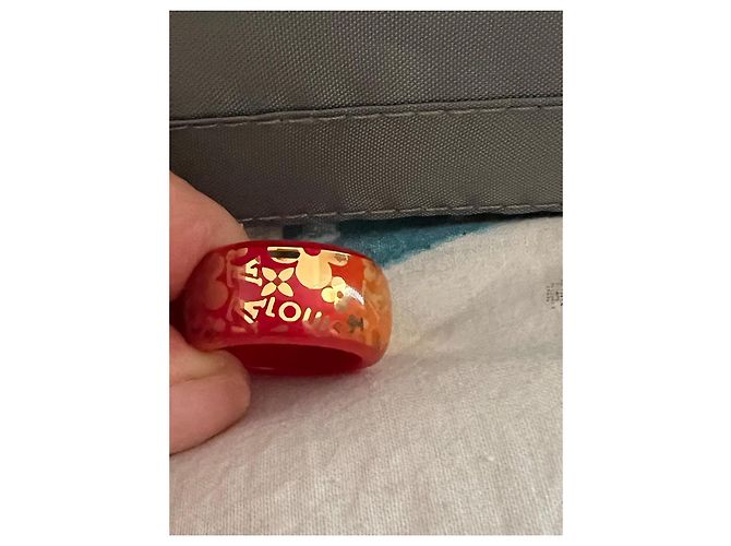 Louis Vuitton Inclusion Ring Rot und Gold Größe 56 - Ansicht 6
