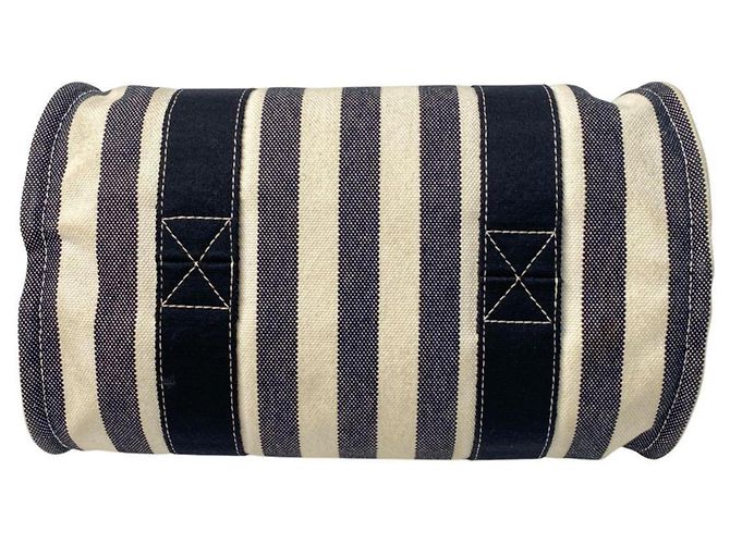 Borsa tote in tela Cannes PM di Hermès con pochette Nero Bianco - vista 5
