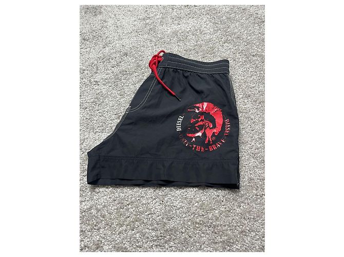Diesel Schwarze Badehose mit rotem Logo - Ansicht 2
