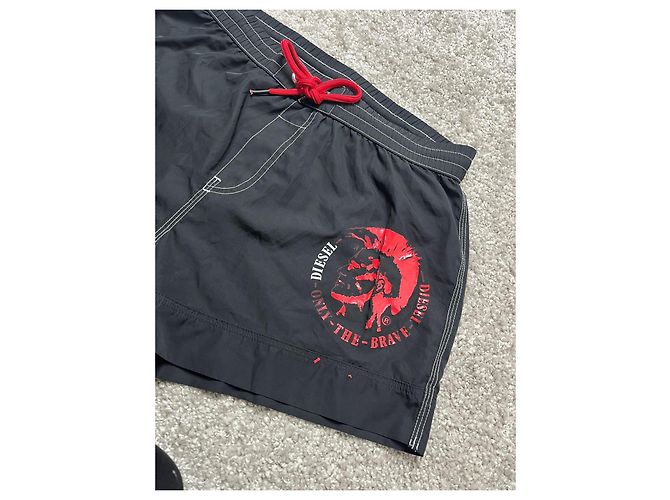 Diesel Schwarze Badehose mit rotem Logo - Ansicht 5