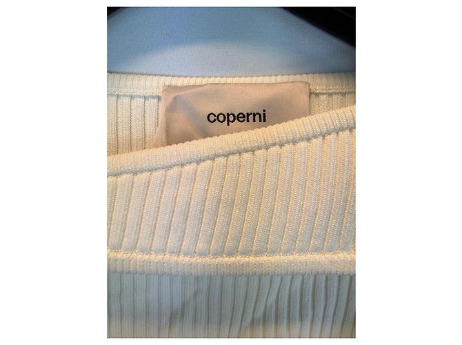 Top de canalé con corte de Coperni Blanco - vista 2