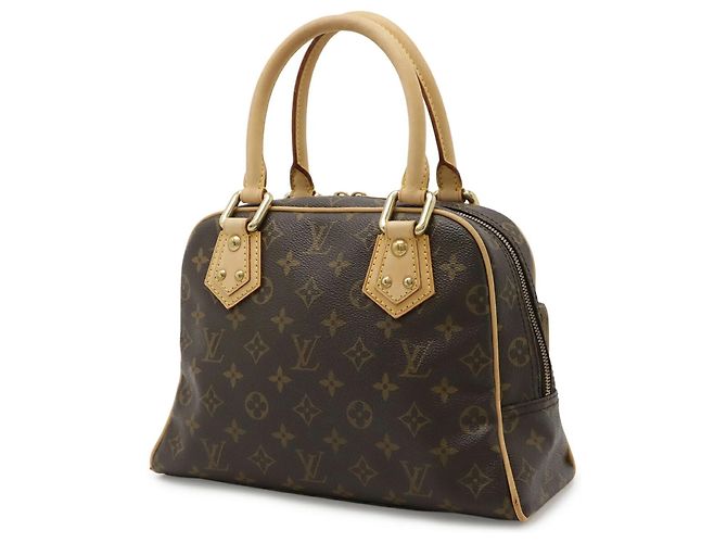 Borsa Louis Vuitton Monogram Manhattan PM Marrone - vista 3