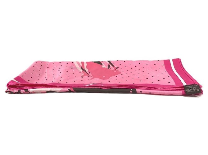 Bufanda Caleche Elástica Cuadrada 90 Hermès Rosa - vista 12
