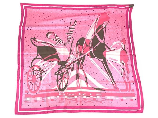 Bufanda Caleche Elástica Cuadrada 90 Hermès Rosa - vista 2