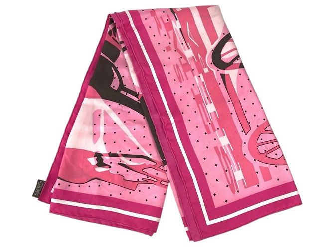 Bufanda Caleche Elástica Cuadrada 90 Hermès Rosa - vista 4