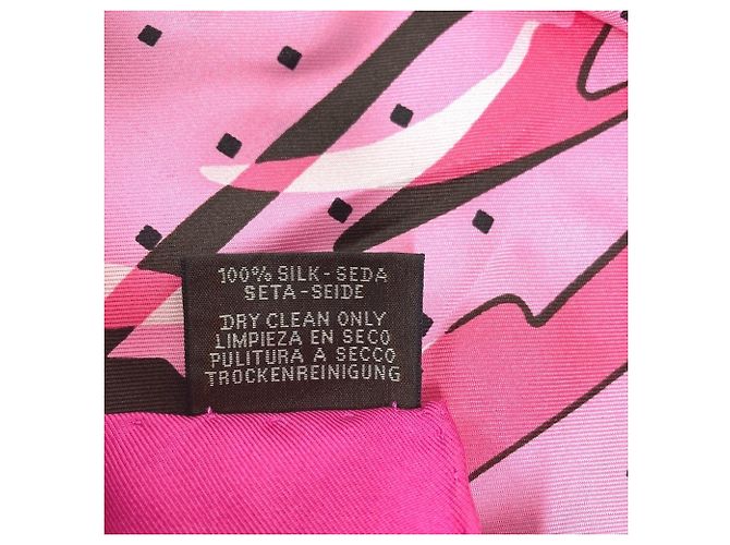 Bufanda Caleche Elástica Cuadrada 90 Hermès Rosa - vista 6