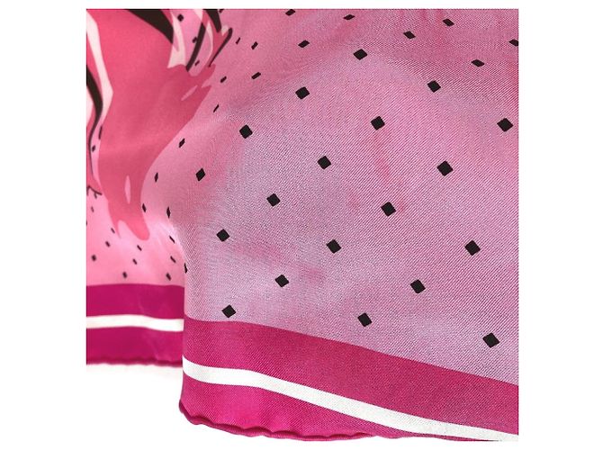 Bufanda Caleche Elástica Cuadrada 90 Hermès Rosa - vista 7