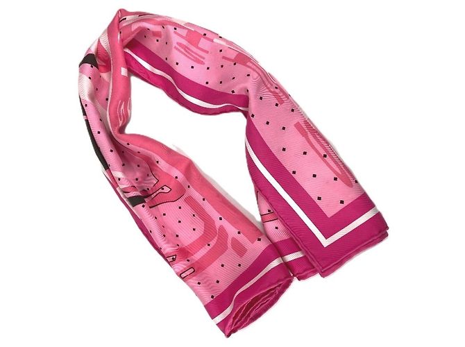 Bufanda Caleche Elástica Cuadrada 90 Hermès Rosa - vista 8