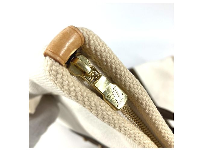 Borsa a Spalla Antigua Cabas GM Louis Vuitton Bianco Crudo - vista 15