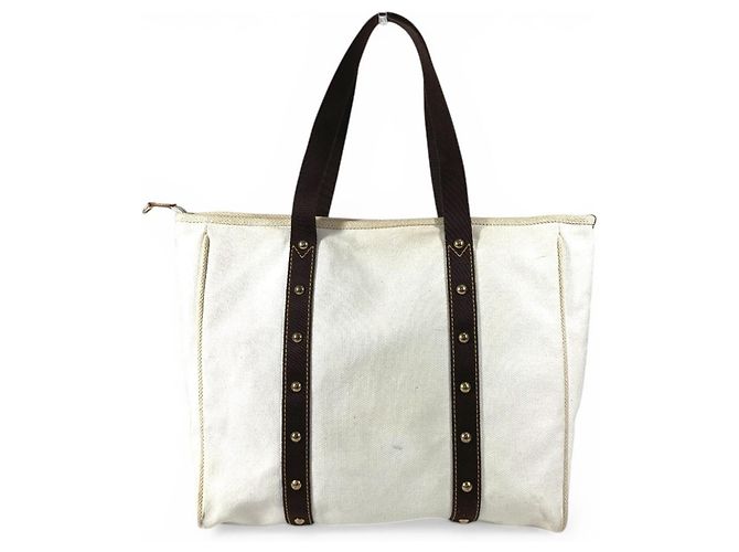 Borsa a Spalla Antigua Cabas GM Louis Vuitton Bianco Crudo - vista 2