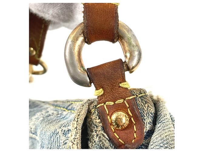 Sac à main mini Pleaty en denim Monogram Louis Vuitton Bleu - vue 14