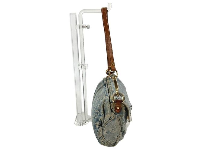 Sac à main mini Pleaty en denim Monogram Louis Vuitton Bleu - vue 3